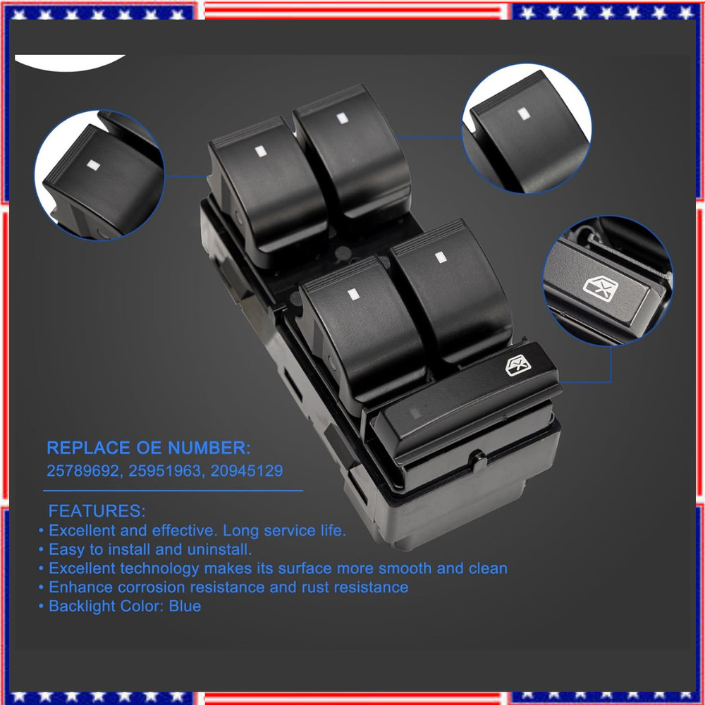 Driver Side Power Window Master Control Switch fit for 2007-2013 Chevy Silverado