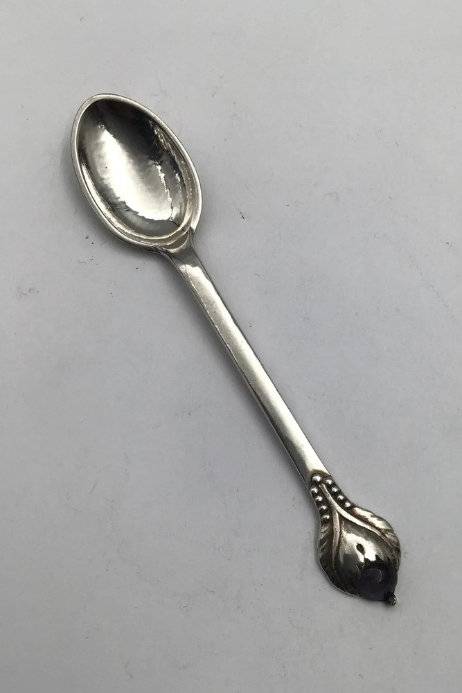 Evald Nielsen Silver No 3 Coffee spoon (Amethyst)