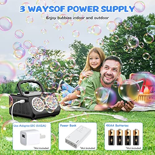 SHCKE Automatic Bubble Machine Upgrade Bubble Blower with 2 Fans, 20000+ Bubb...