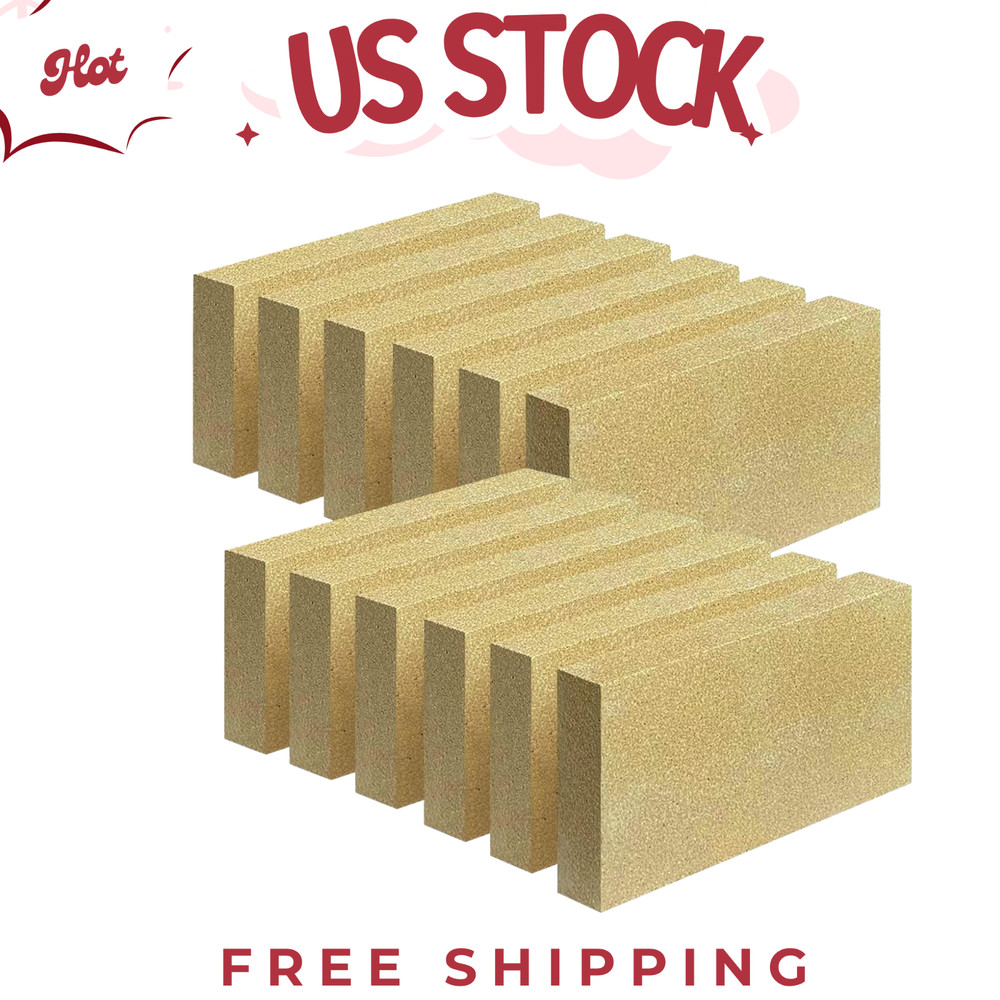 High Temperature Firebrick Set (12-Pack) - Insulated Bricks for Fireplaces