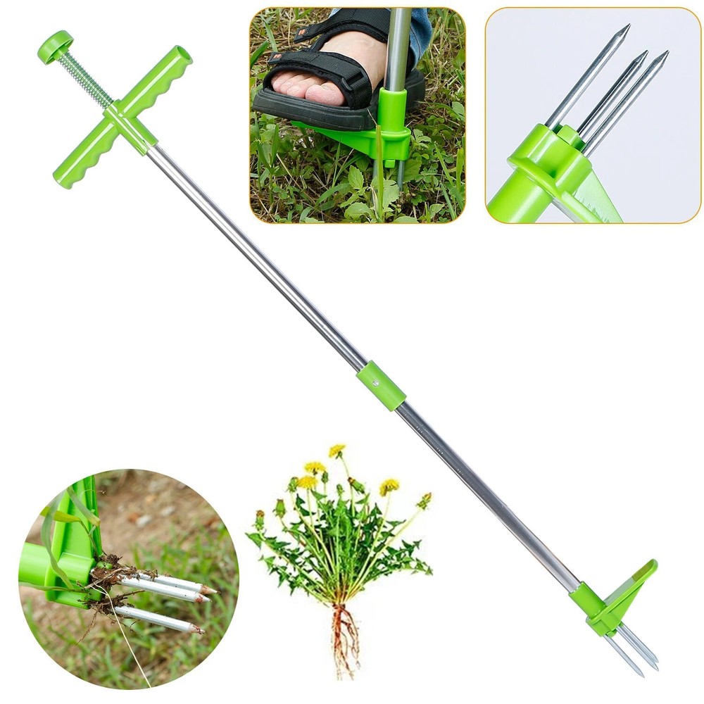 Weeder Root Remover Outdoor Long Handle Killer Weed Puller Removable Stand Up
