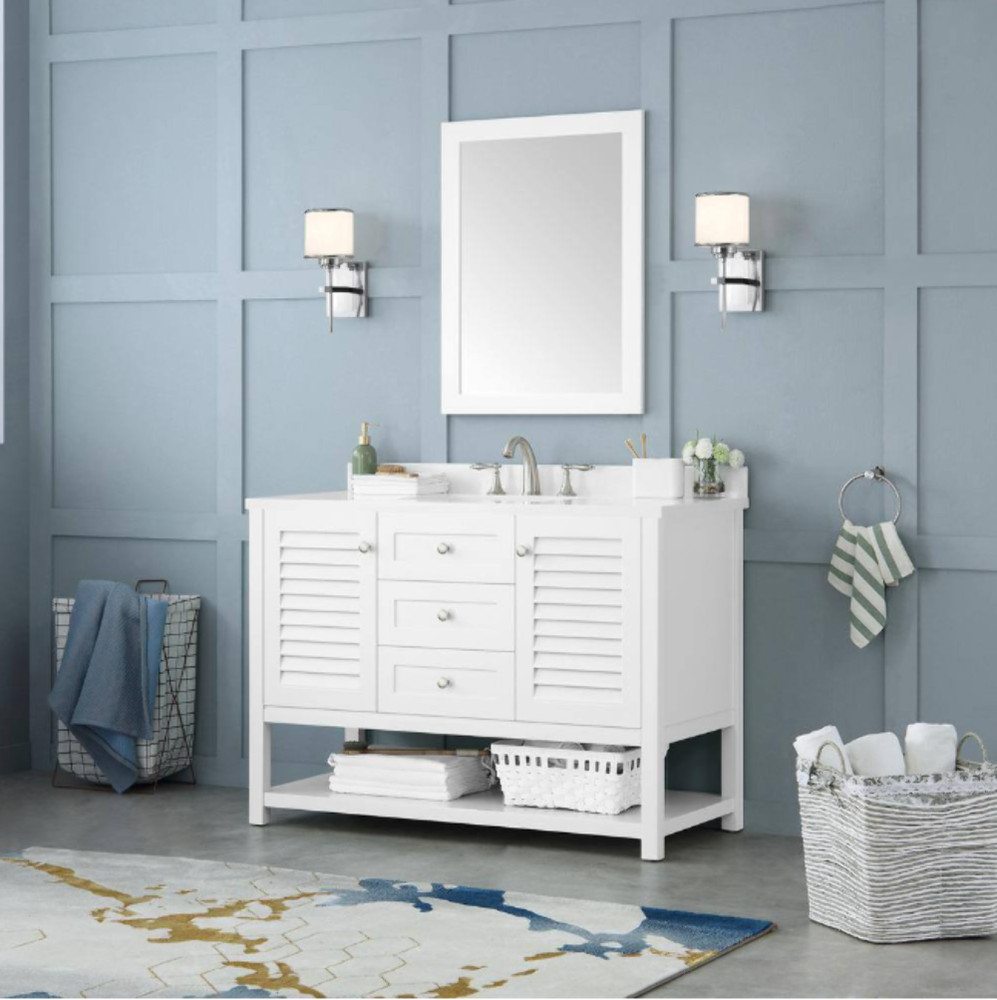 HDC Grace 24" W x 32" H Rectangular Wall Mount Bathroom Vanity Mirror in White