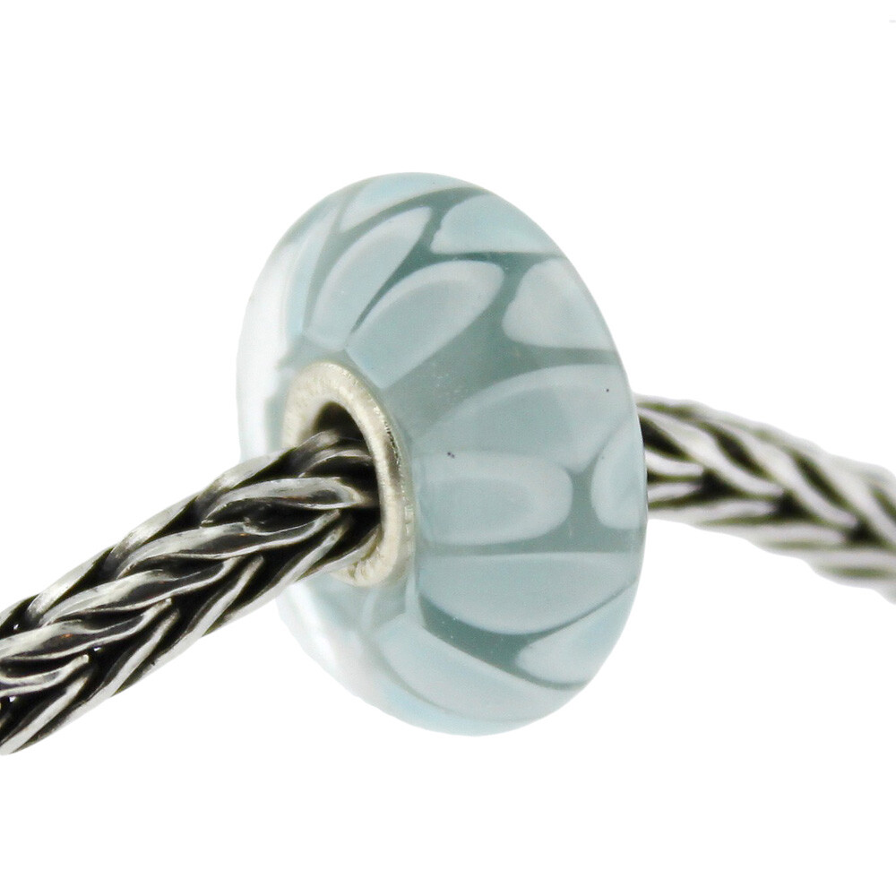 Authentic Trollbeads Glass 61407 Light Blue Shadow *0 RETIRED