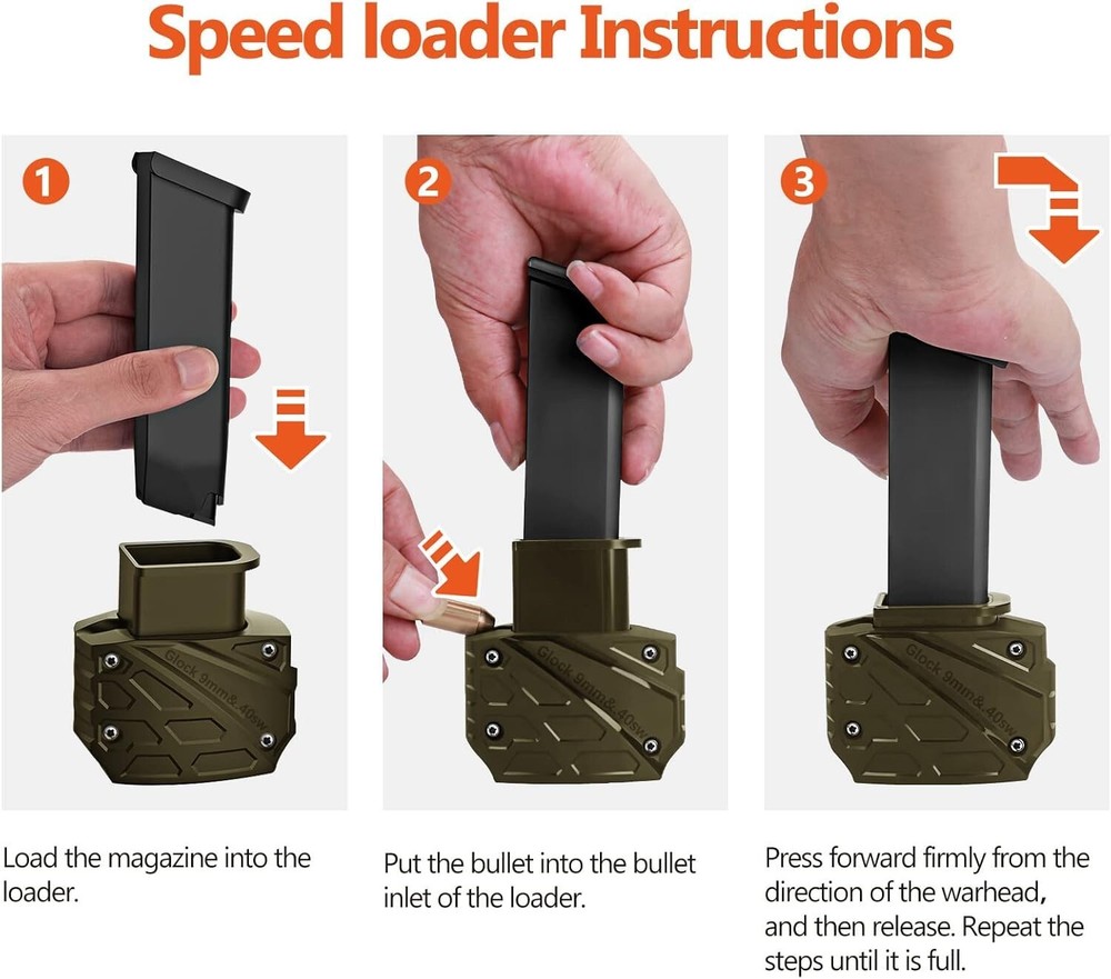 Pain-Free Magazine Loader for Glock Models 9mm/.40 - Quick Loading Solution