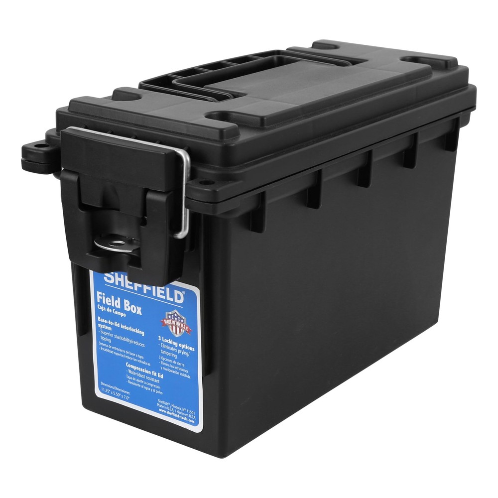 Sheffield 12629 Ammo Storage Box, Stackable .30 Cal Field Boxes, Water
