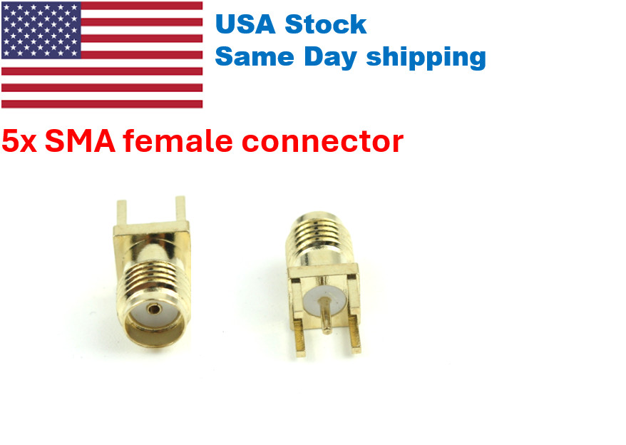 5x SMA Female Jack Straight PCB Mount RF Connectors