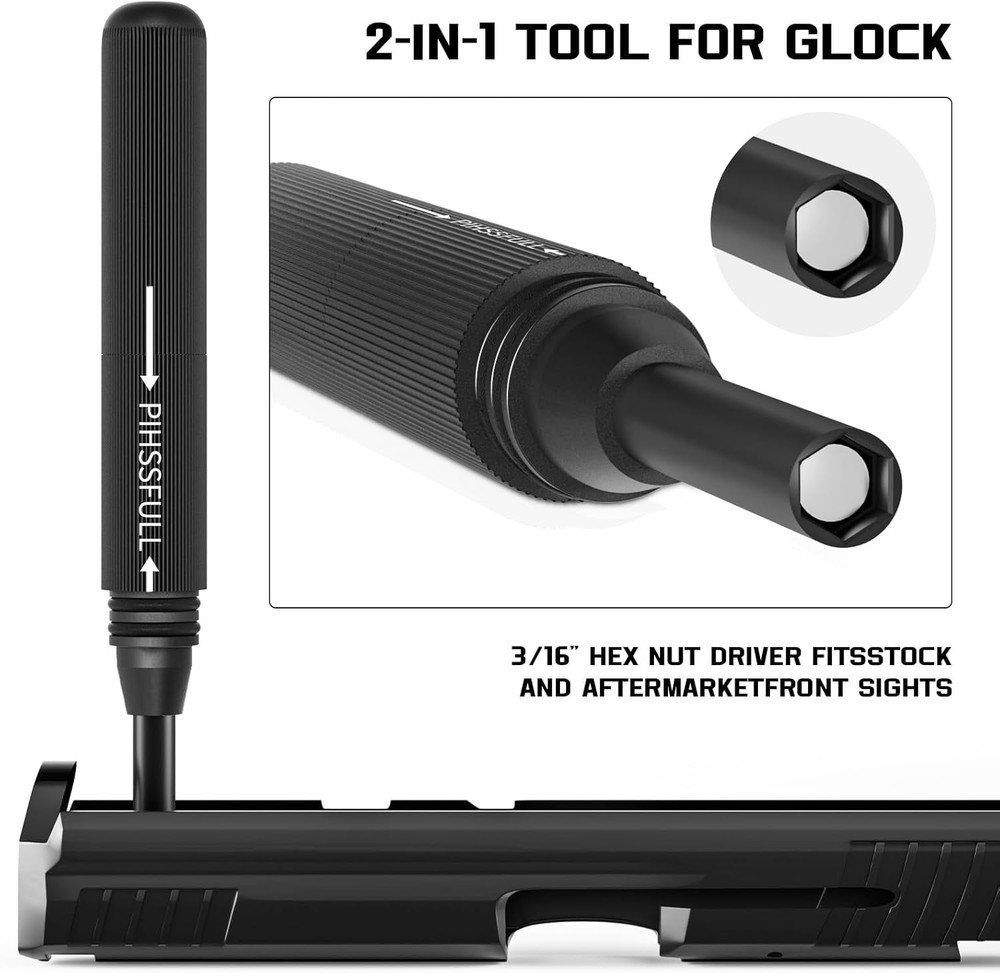 2-In-1 Tool Kit for Glock, Front Sight Remove Magazine Disassembly Tool for Gloc