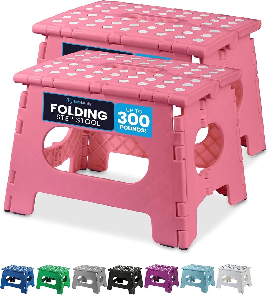 Folding Step Stool Sturdy Enough Collapsible Stool to Support Adults & Safe