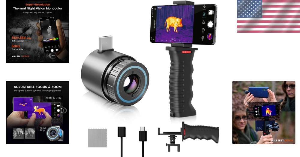 Thermal Monocular Infrared Camera 512x384 Night Vision Long-Range Scope