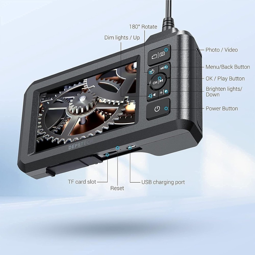 Versatile 1080P Industrial Endoscope Camera with 4.3" Screen & USB Connectivity