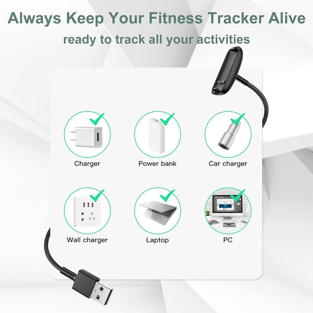 Charger Cable Replacement for Fitbit Inspire 3 (1or 2 Pack/3.3Ft)