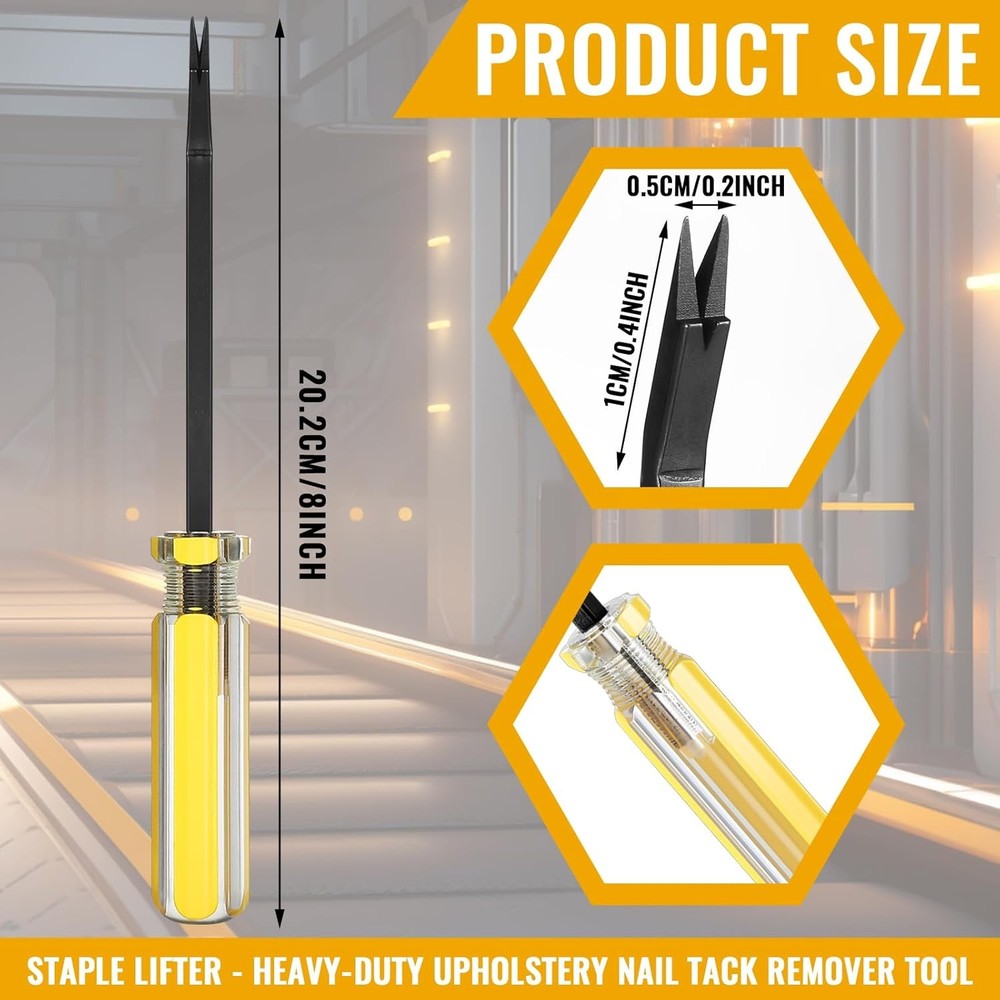 Blulu Staple Remover Puller Upholstery Tool Lifter, yellow