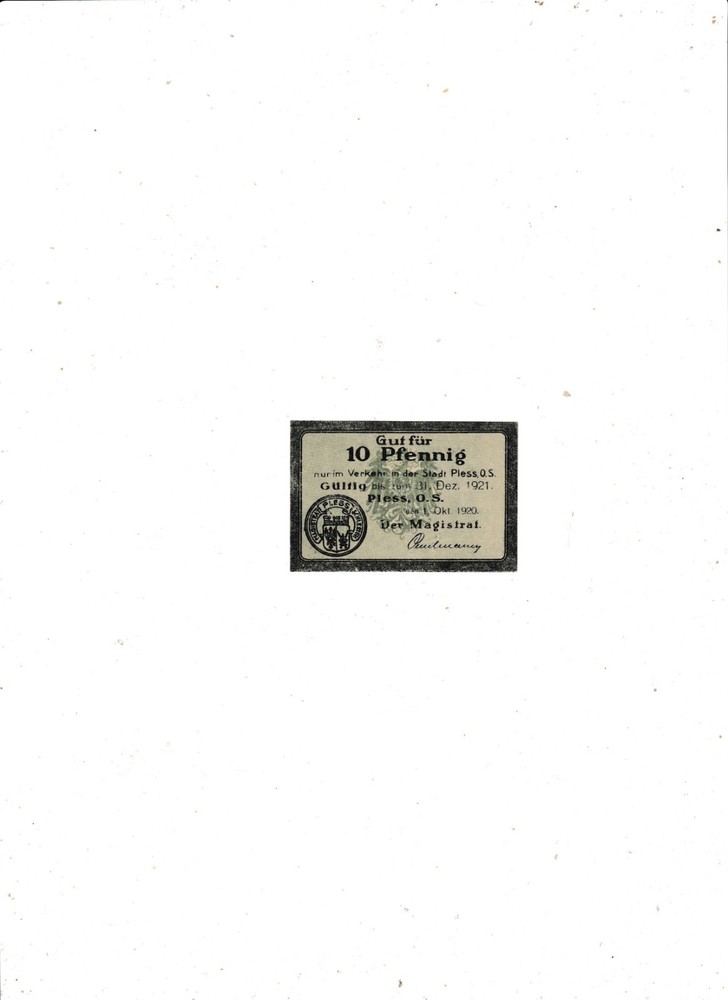 PLESS  10pfg  1921