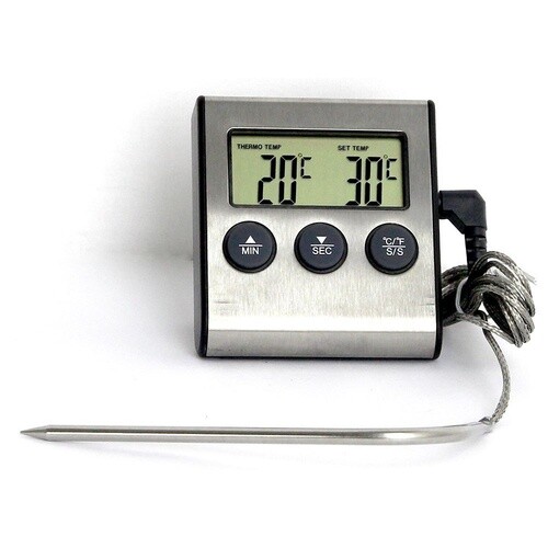 Digital Oven Thermometer - w/ temperature Alarm - Cooking, Baking, Brewing Beer