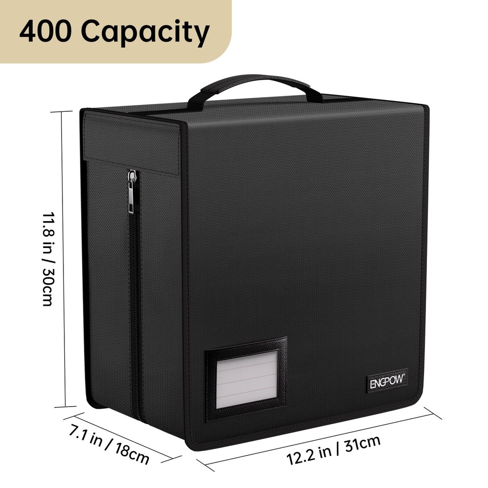 Fireproof CD Case, CD/DVD Storage Box,400 Capacity CD Binder DVD Storage Hold...