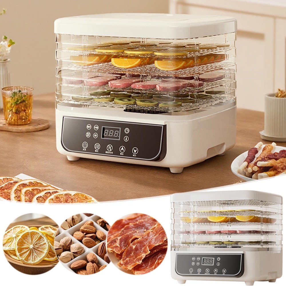 🏆Food Dehydrator Machine 5 Trays Stackable Fruit Dryer Adjustable Temperature