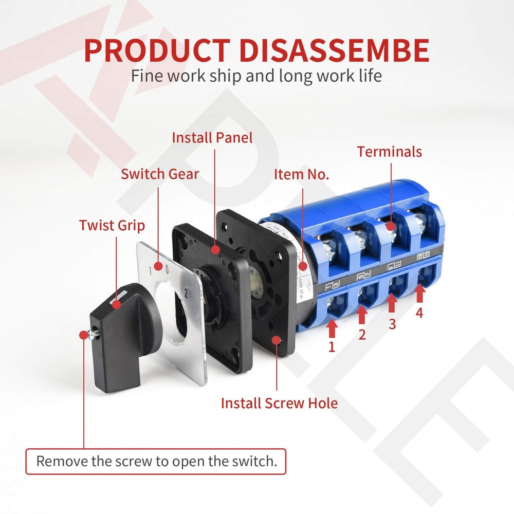 Changeover Selector Switch 3 Position 440V Universal Cam Selector (20A 8 Termina