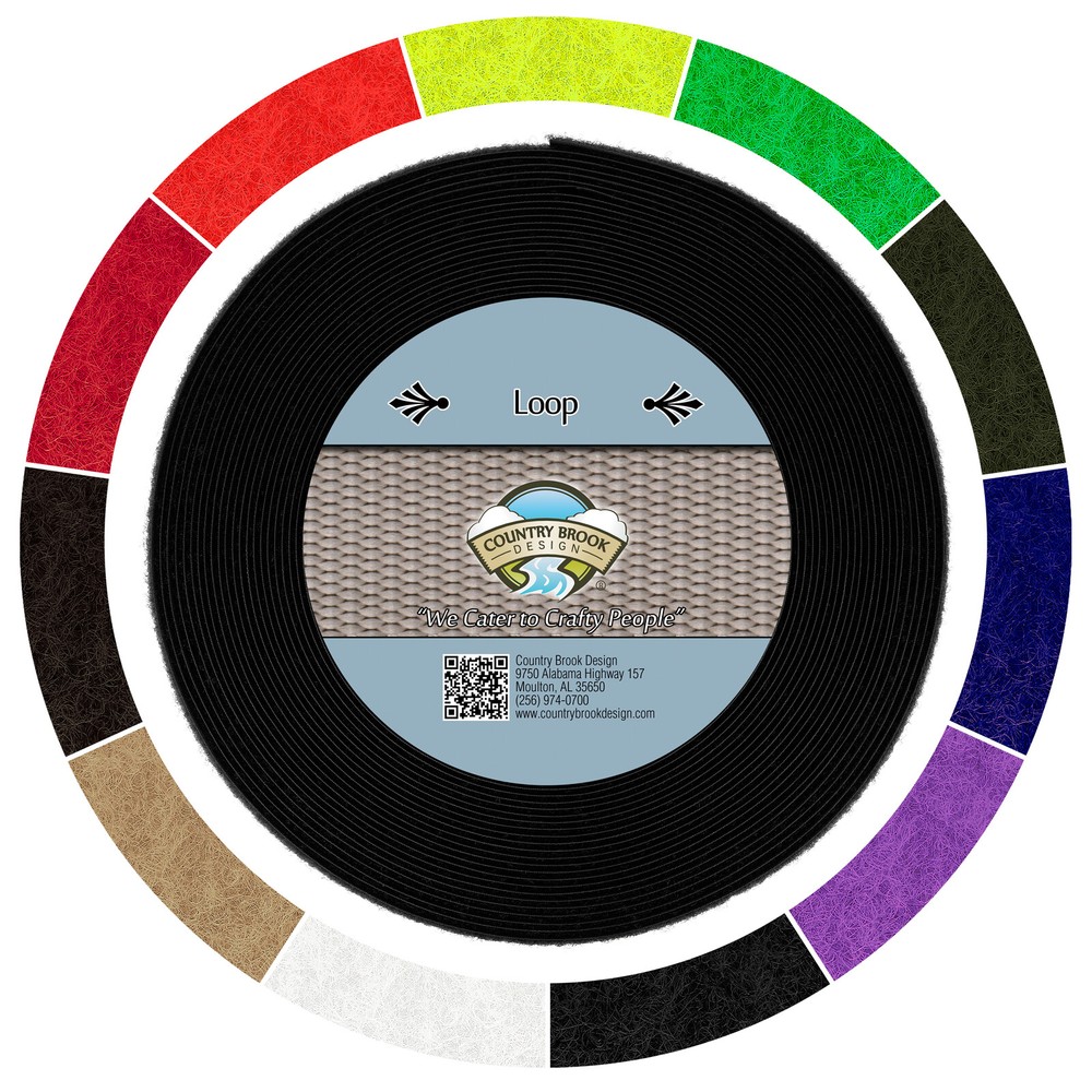 Country Brook Design® Black Sew On Loop Only (2 inch, 50 yards)