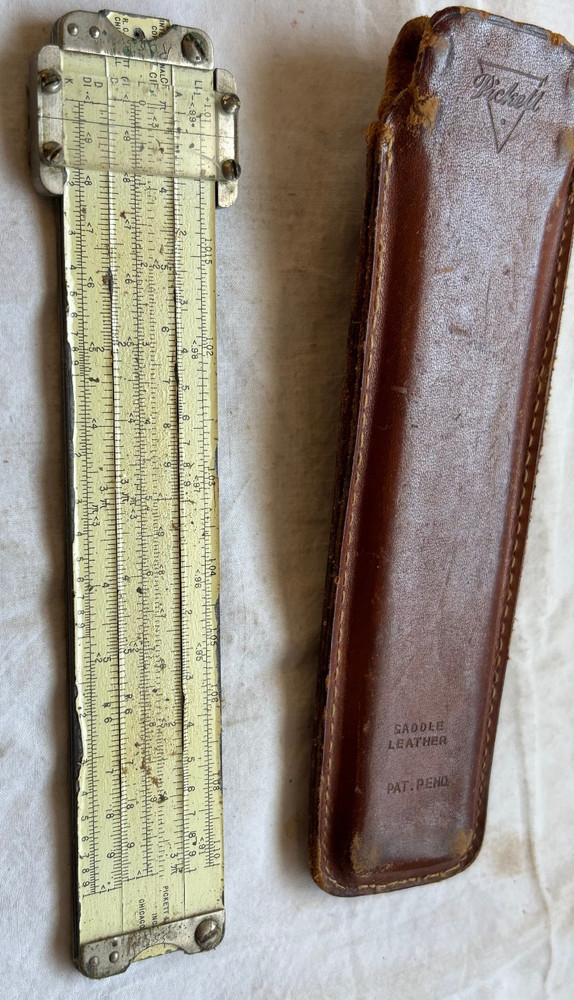 Vintage Pickett Slide Rule in Saddle Leather Case
