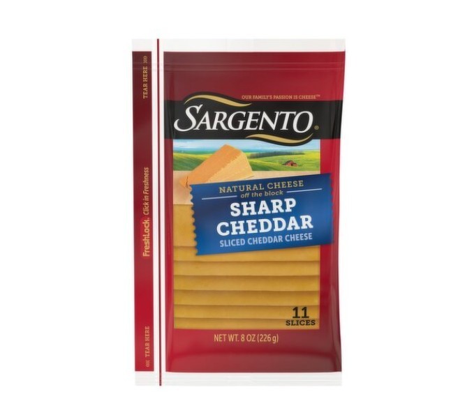 Sargento Sliced Sharp Natural Cheddar Cheese, 11 count, 8 oz 2 Pack