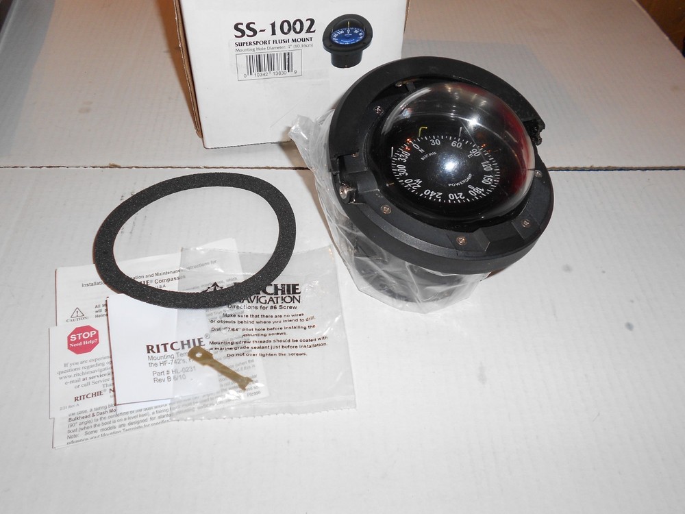 AS IS for repair - RITCHIE Navigation SS-1002 SuperSport Compass Flush Mount