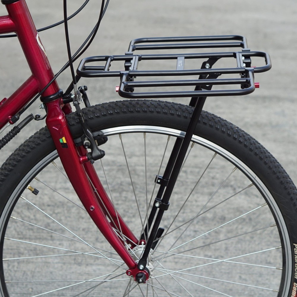 Expandable Bike Front Rack – Wide Pizza Rack Flatbed Platform with Foldable W...