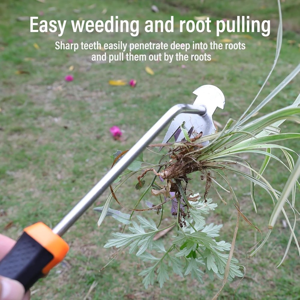 Ergonomic Garden Weeder Tool - Sharp Stainless Steel with Comfort Grip Handle