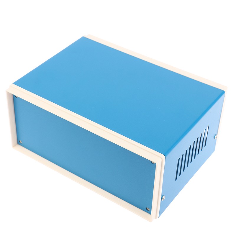 Blue Junction Box Metal Rectangle Electronic Project Case DIY Preventive Box