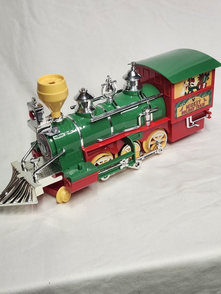 Mickey Mouse Holiday Express Train Set Collector's Edition WORKS-Missing Caboose