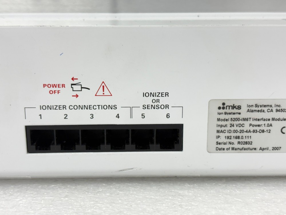 Pre Owned | MKS 5200-IM6T V3.0 Interface Module Only - White