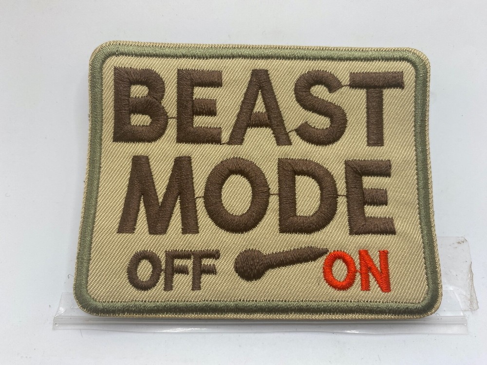 BEAST MODE   New EMBROIDERED NAME  PATCH WITH HOOK BACKING