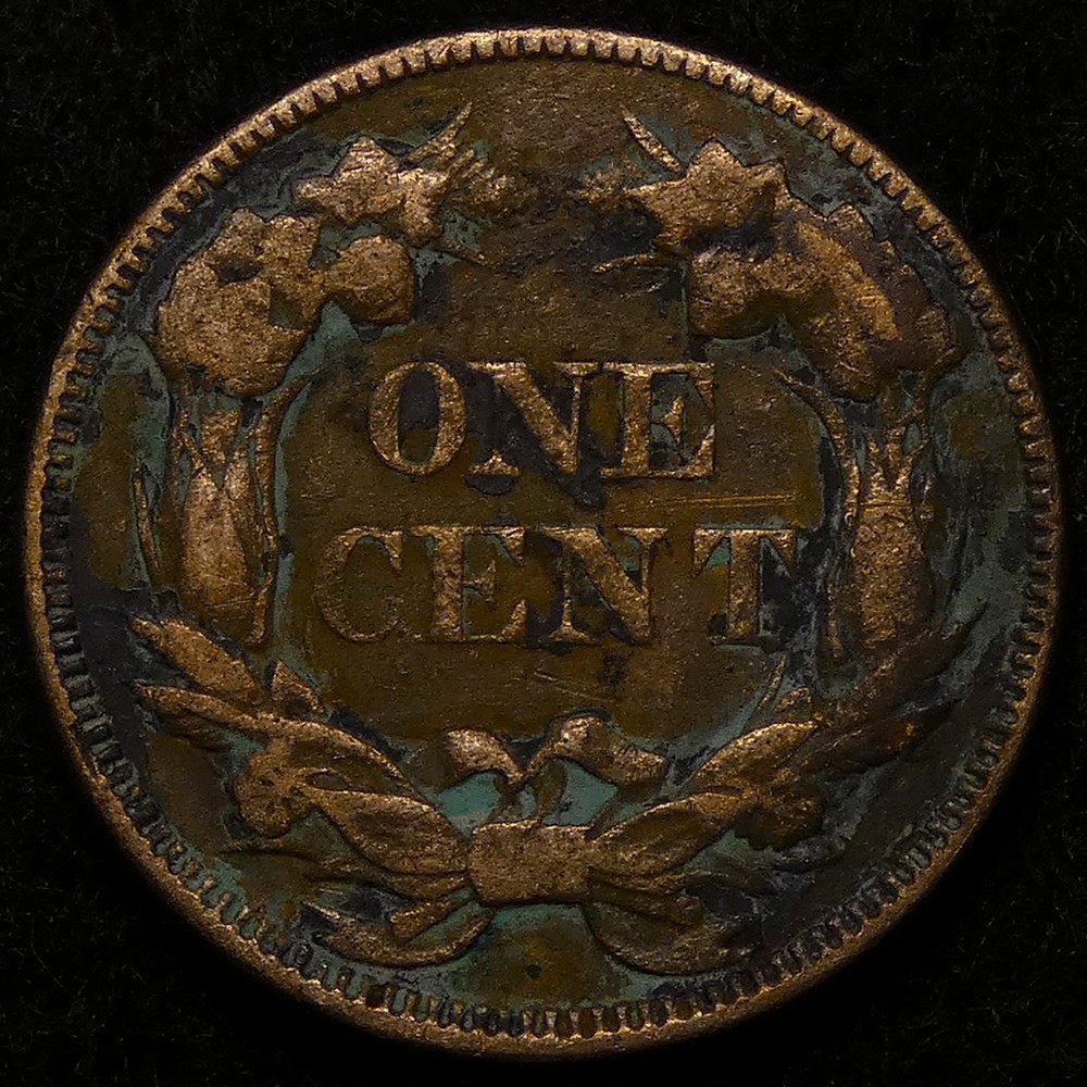1857 Flying Eagle Cent with sharp feather details