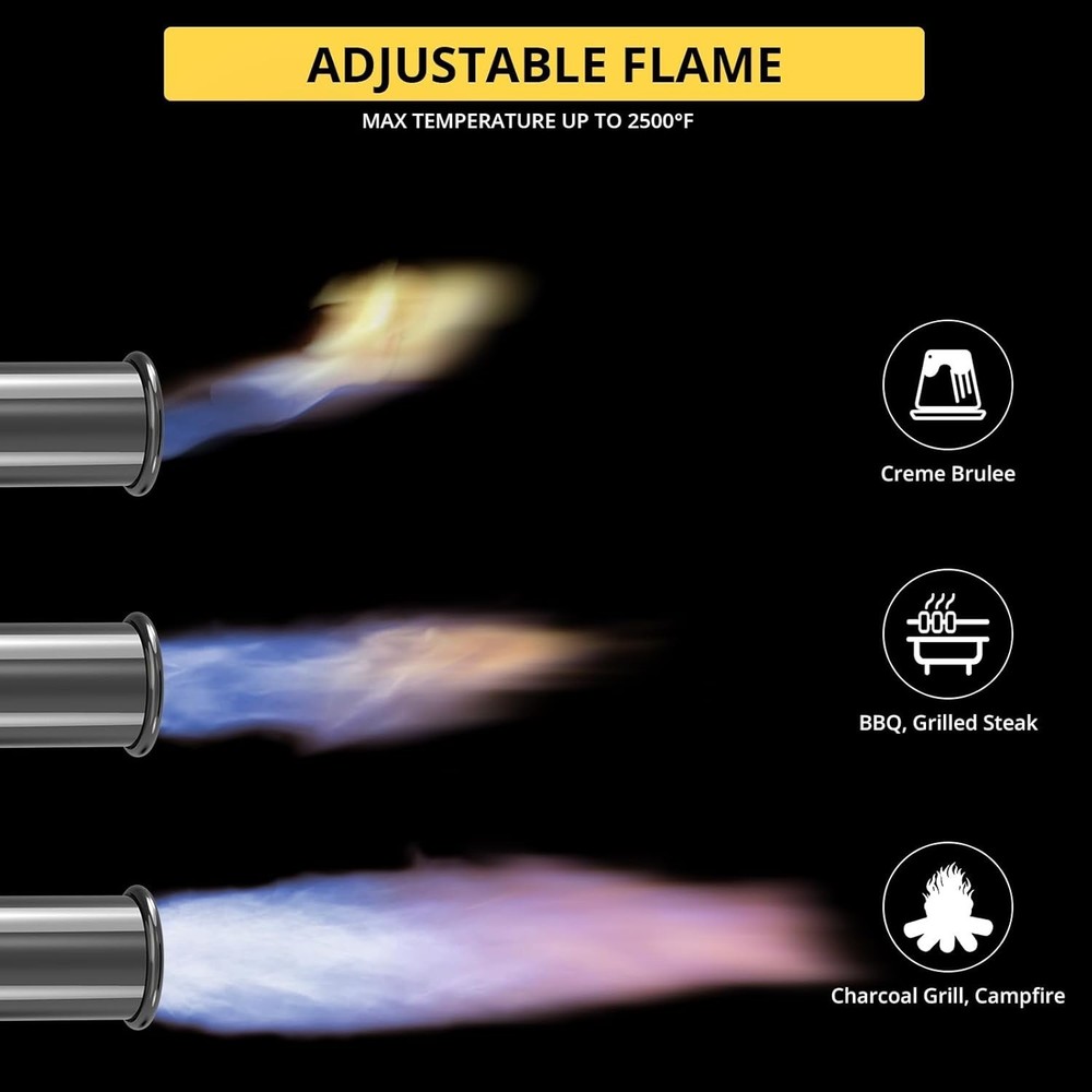 Powerful Sous Vide Cooking Torch with Safety Lock & Adjustable Flame Features