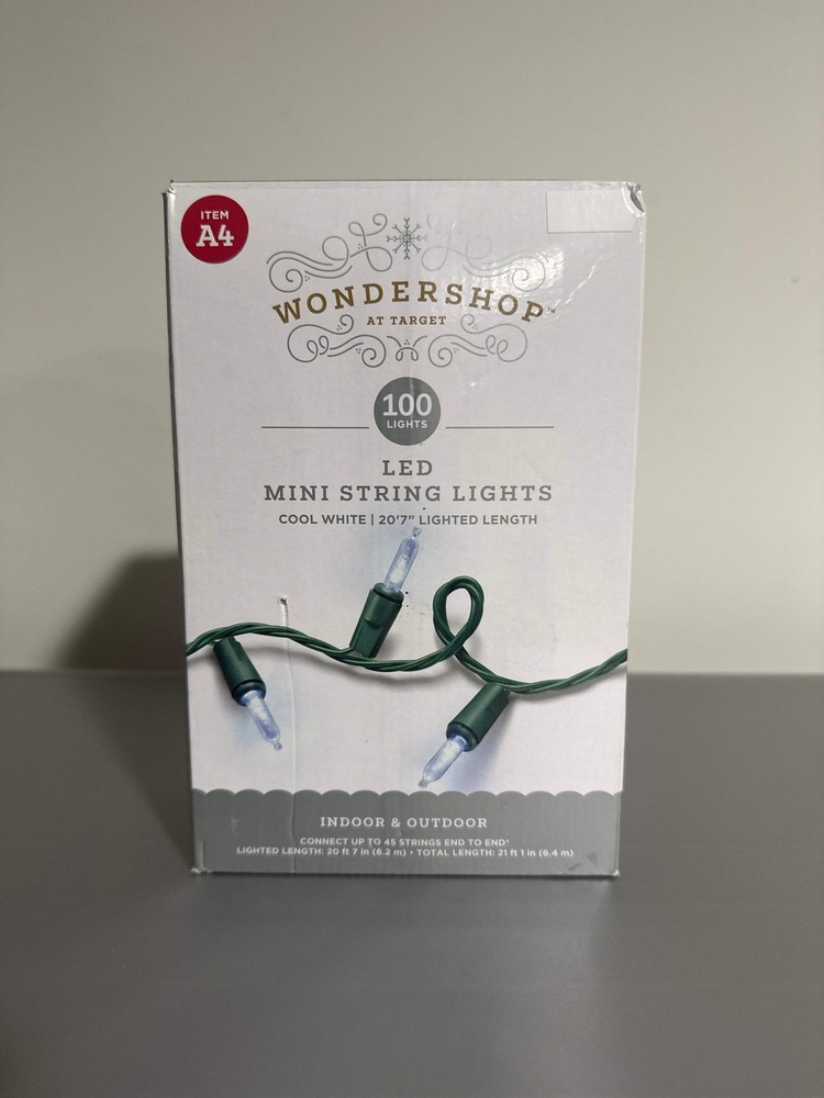 Wondershop LED Mini String Lights – 100 Count (Cool White)