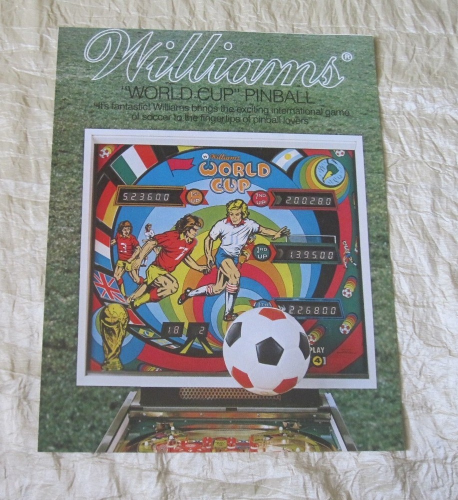 1978 WILLIAMS WORLD CUP PINBALL FLYER