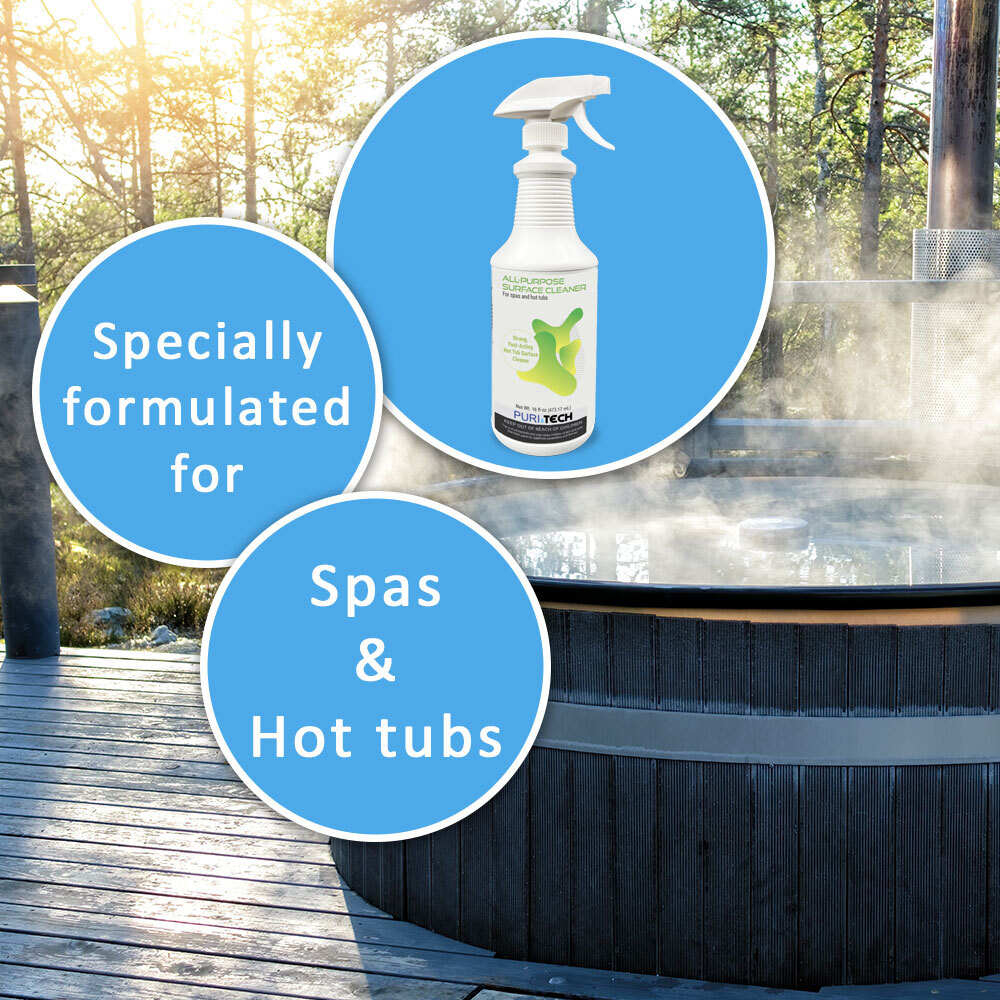 Puri Tech Spa All-Purpose Surface Cleaner 4 Pack Fast Acting Formula Attacks and
