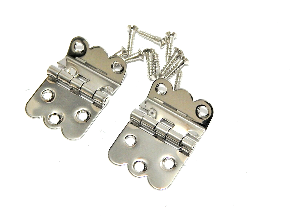Napanee Hoosier Cabinet Hinge Solid Brass Nickel Plated 3/8 Off Set Pair