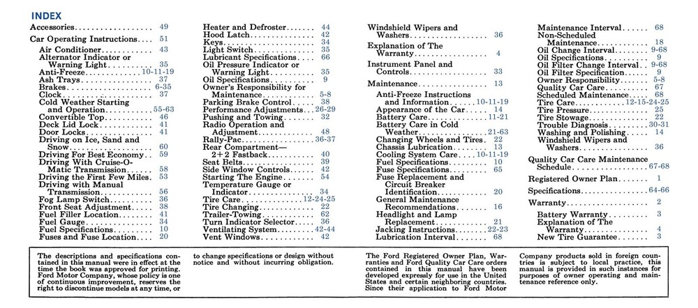1965 Mustang Owner's Manual