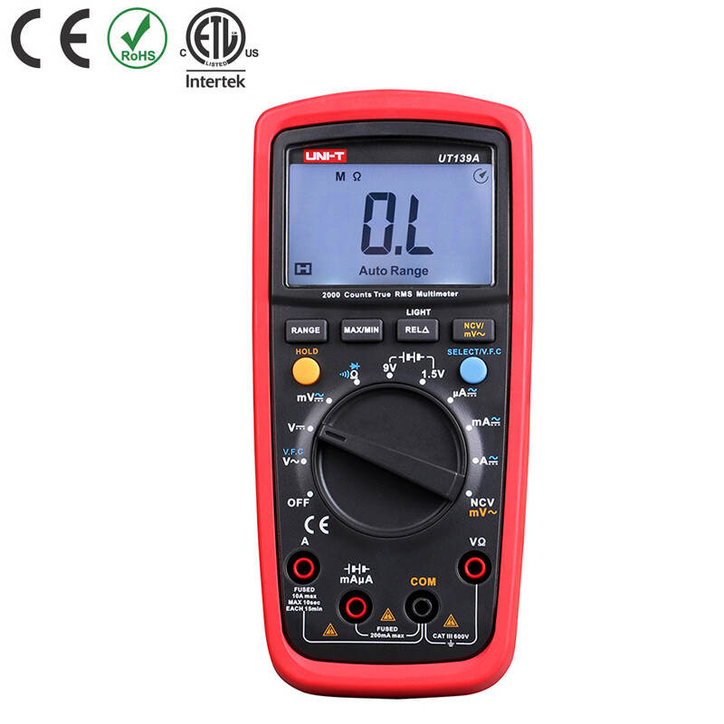 . UT139A Digital Multimeter 2000 Counts True RMS