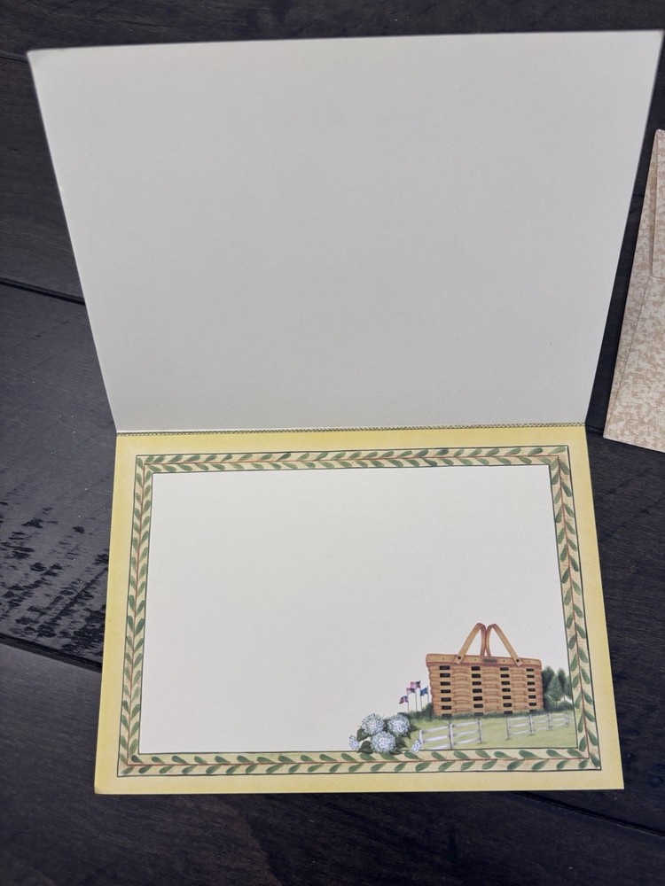 Longaberger Blank Greeting Card (1 Card) With Envelope