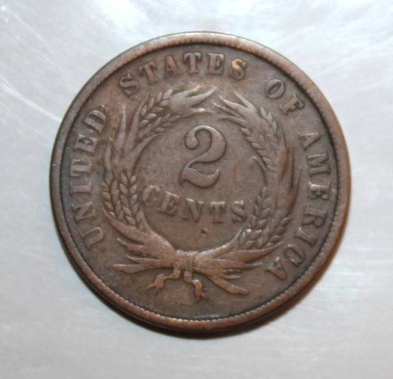1866 U.S. Two Cent Piece Coin