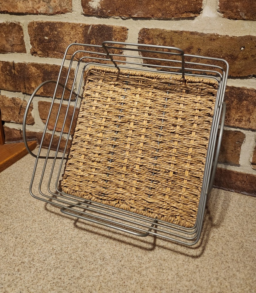 Wicker And Wire Basket Caddy