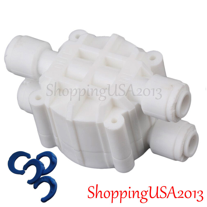 3 X Auto Shut Off Valve 1/4"-1/4" Quick Connect Push In Water Filter System RO