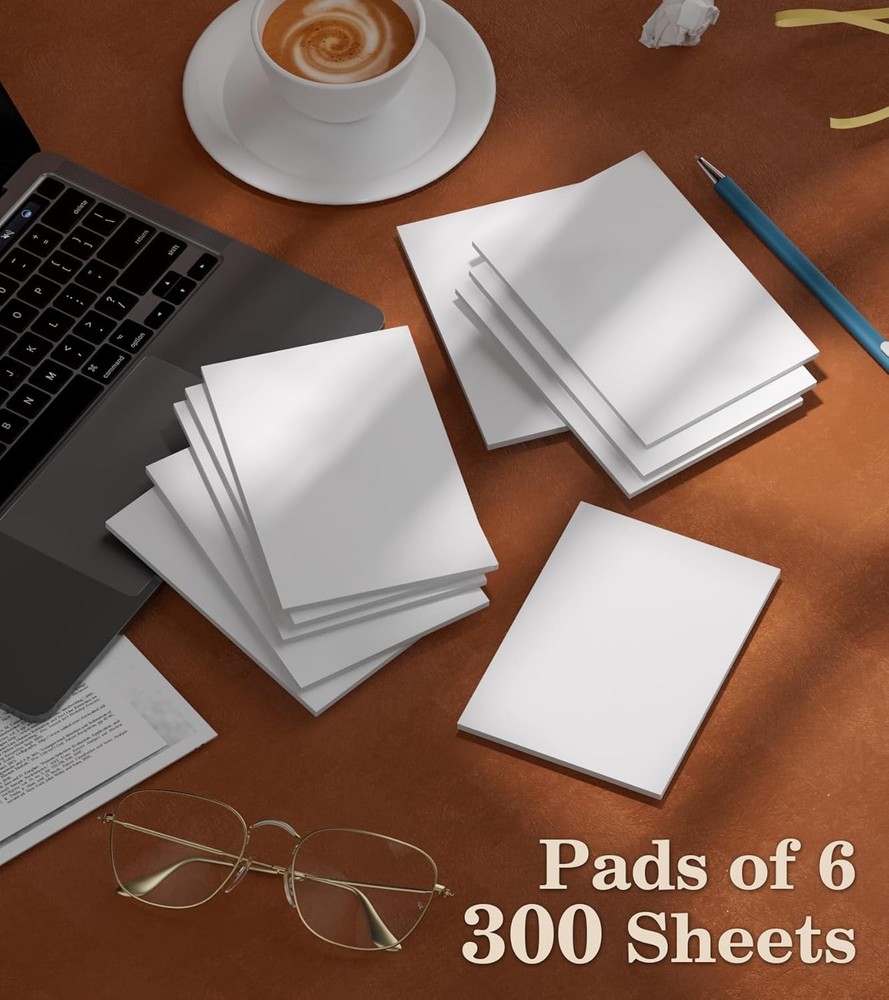 Note Pads 4x6 - Notepad - 10 - 50 In-10 Pack-50 Sheets-Blank, White