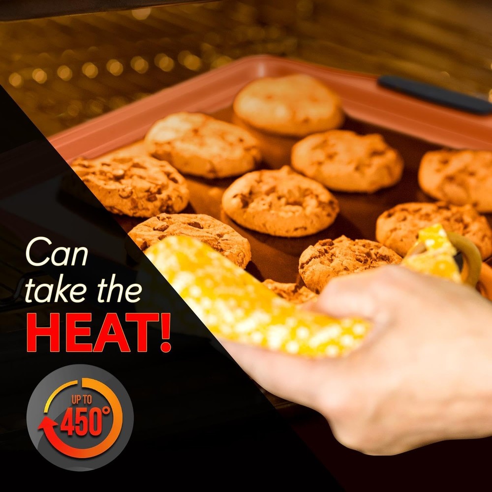 Nutrichef 5-Piece Baking Pans Set - Stackable Cookie Sheets & Roasting