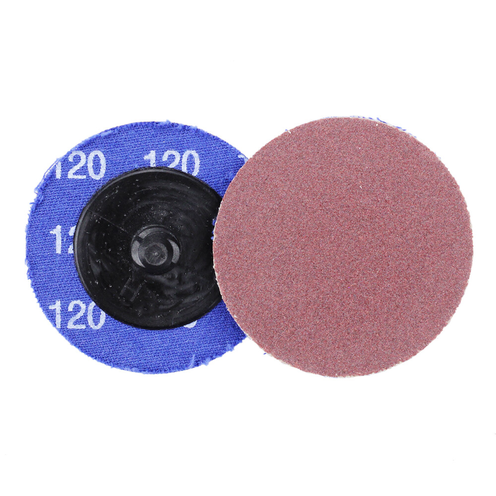 100 Pack - 2" 120 Grit A/O Quick Change Sanding Disc Black Hawk, Type R Roloc