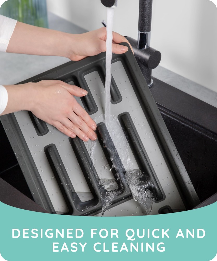 Expandable Kitchen Drawer Organizer Convenient Plastic Flatware Drawer Organizer