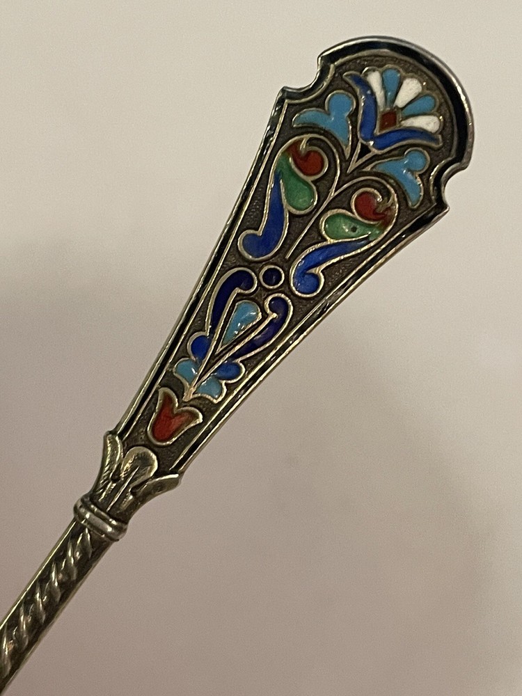 David Andersen 925 Sterling Silver Enameled Spoon 4 1/2” 11 Grams Monogram