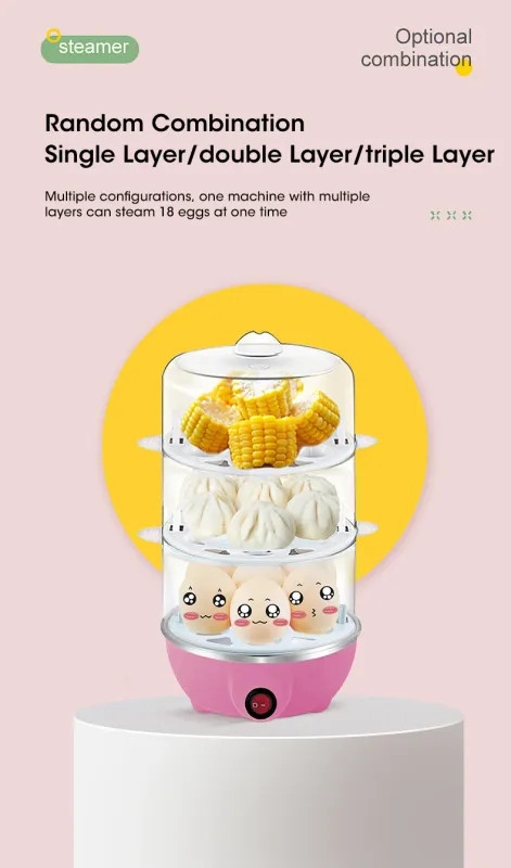 Egg Cooker Automatic Power Off Home 7 Eggs Multi-Functional Steamed Egg Custard