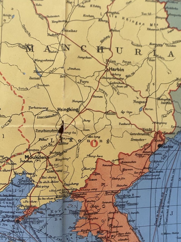 Daily Mail 1944 WW2 Far East War Map